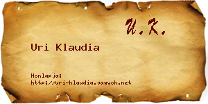 Uri Klaudia névjegykártya